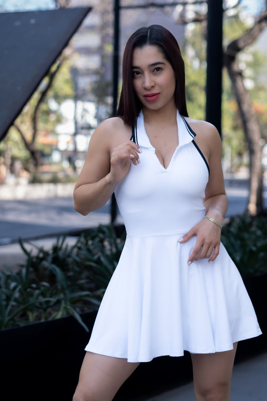 Santini Jumpsuite Tennis Skirt White