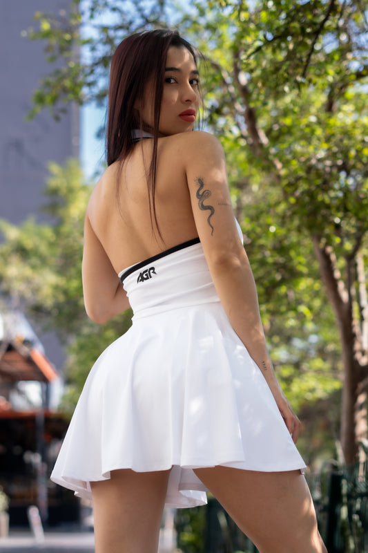 Santini Jumpsuite Tennis Skirt White